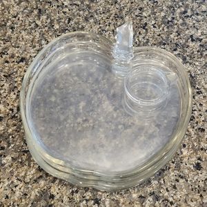 Vintage Hazel Atlas Set of 4 Orchard Glass Apple Snack Tray Plates